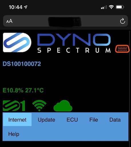 Dyno Testing with C's Autohaus in Centerville, OH. Image of a screen of a dyno testing app. 